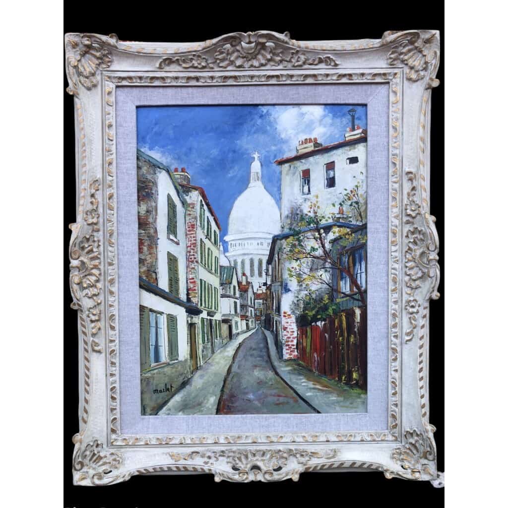 MACLET Elisée Peinture 20è école Française Paris Vue De Montmartre Le Sacré Coeur Huile Signée 8