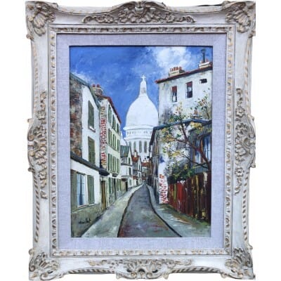 MACLET Elisée Peinture 20è école Française Paris Vue De Montmartre Le Sacré Coeur Huile Signée 3