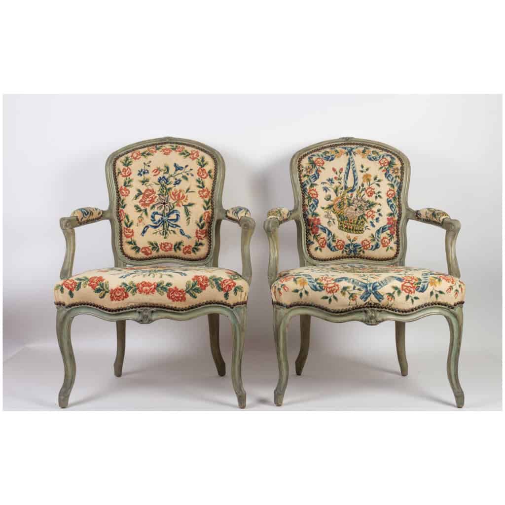Pair of Louis XV (1724 - 1774) convertible armchairs. 3