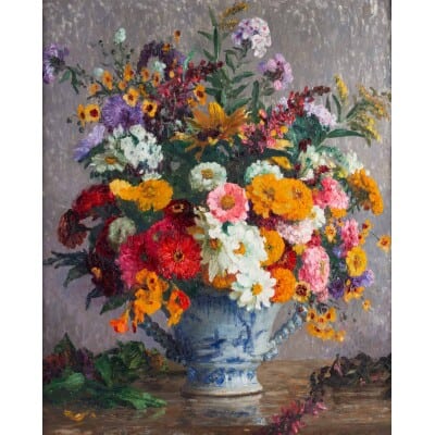 Bouquet of flowers in a vase Marthe Moisset (1871/1945)