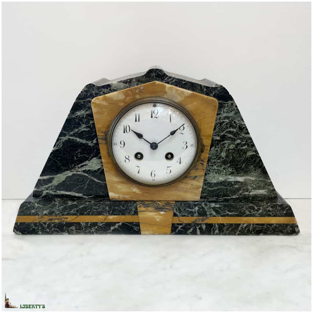 Art-Deco marble clock, width. 38.5 cm (1920-1930) 3