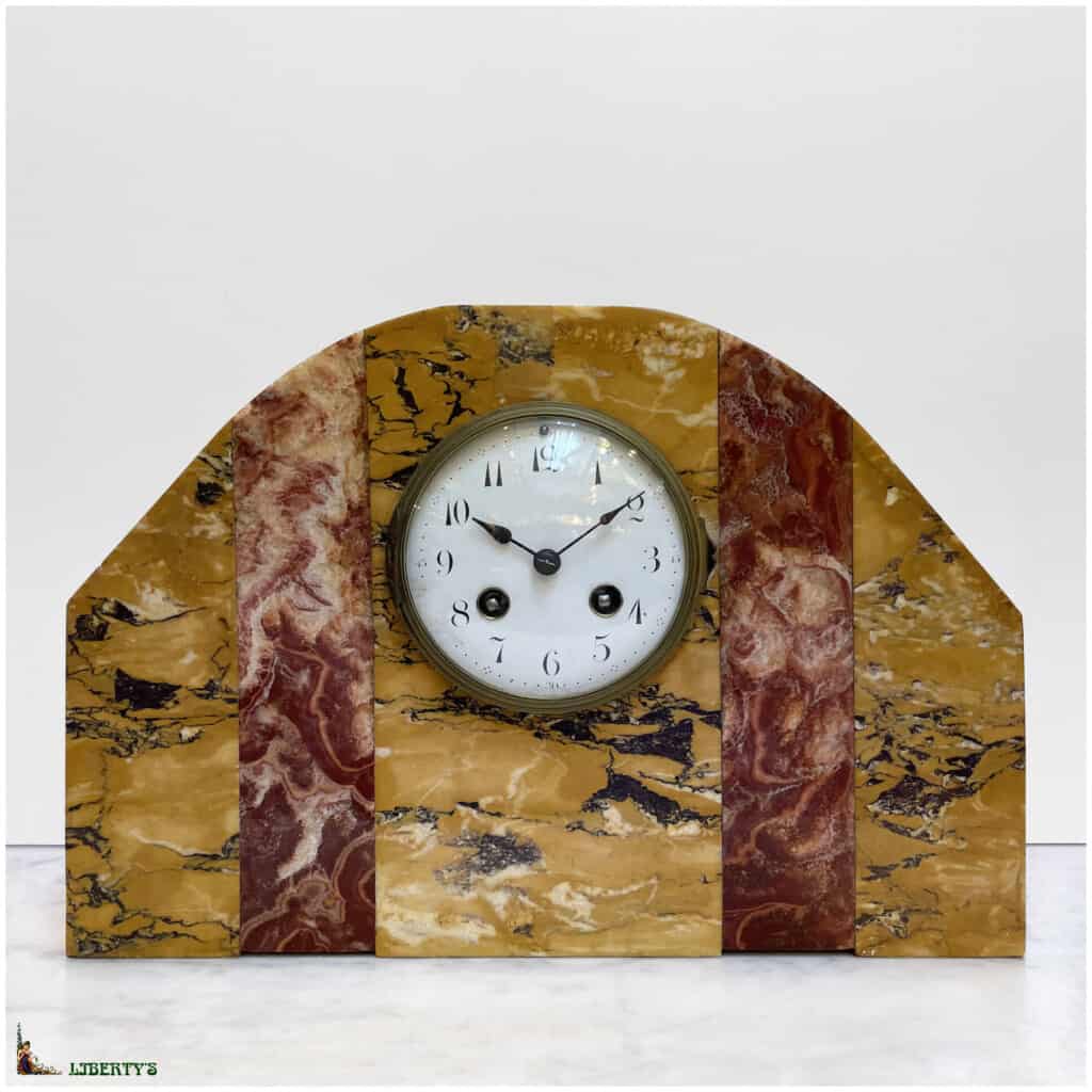 Art-Deco marble clock, width. 33.5 cm (1920-1930) 3