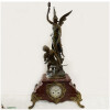 Pendule Art-Nouveau régule sur base marbre grillotte « Gloire au travail », signée Ch. Vély, haut. 78 cm, (Fin XIXe) 5