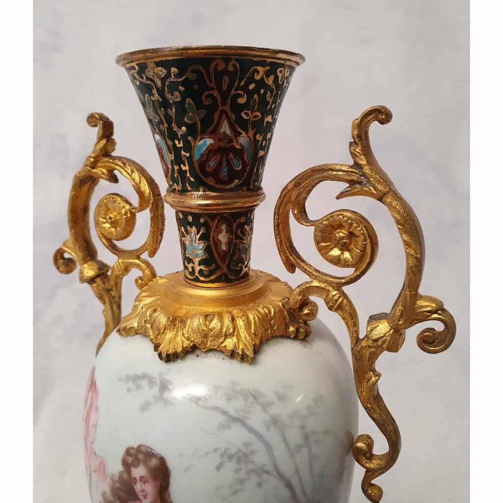 Pair Of Vases Signed Sylvi - Sèvres Porcelain & Gilt Bronze - 19th 12