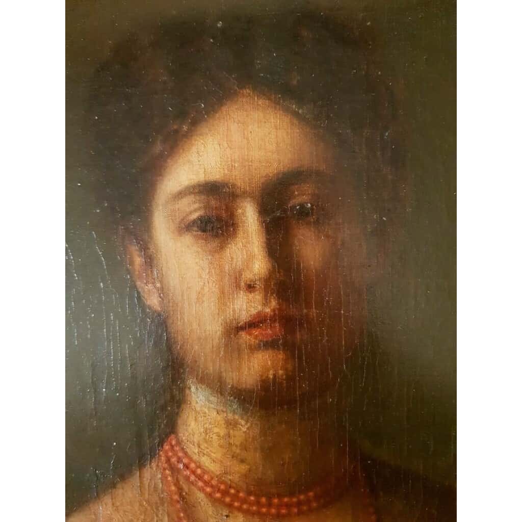 Huile Sur Toile – Simeon Buchbinder – Portrait Jeune Femme – 1851-1908 7