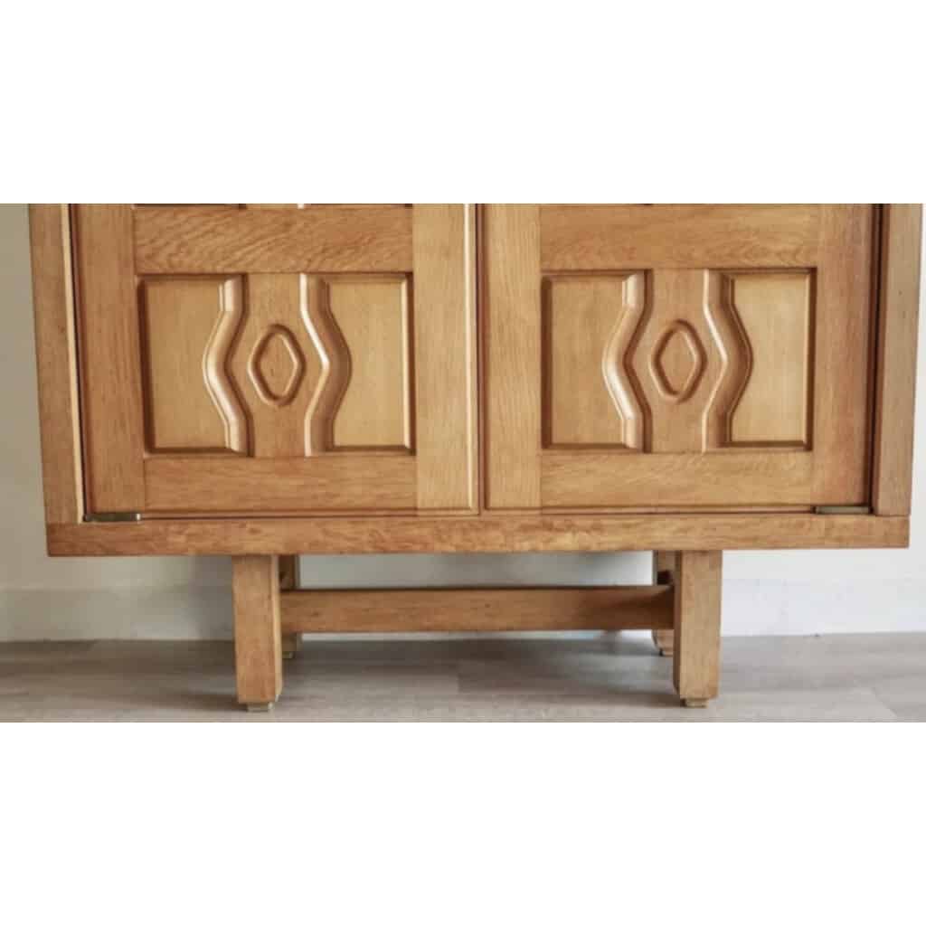 Low cabinet in solid oak Guillerme and Chambron from the 1950s 5
