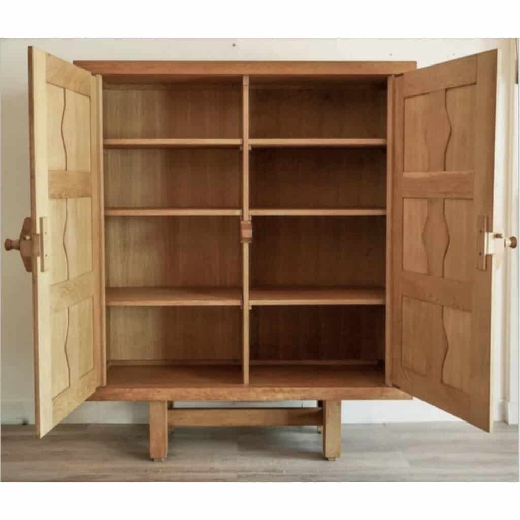 Low cabinet in solid oak Guillerme and Chambron from the 1950s 6
