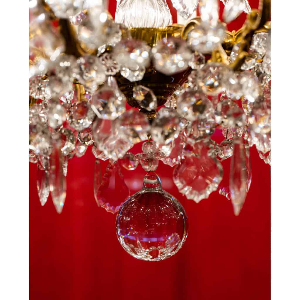 Chandelier with 12 arms of light Baccarat period 1900 5