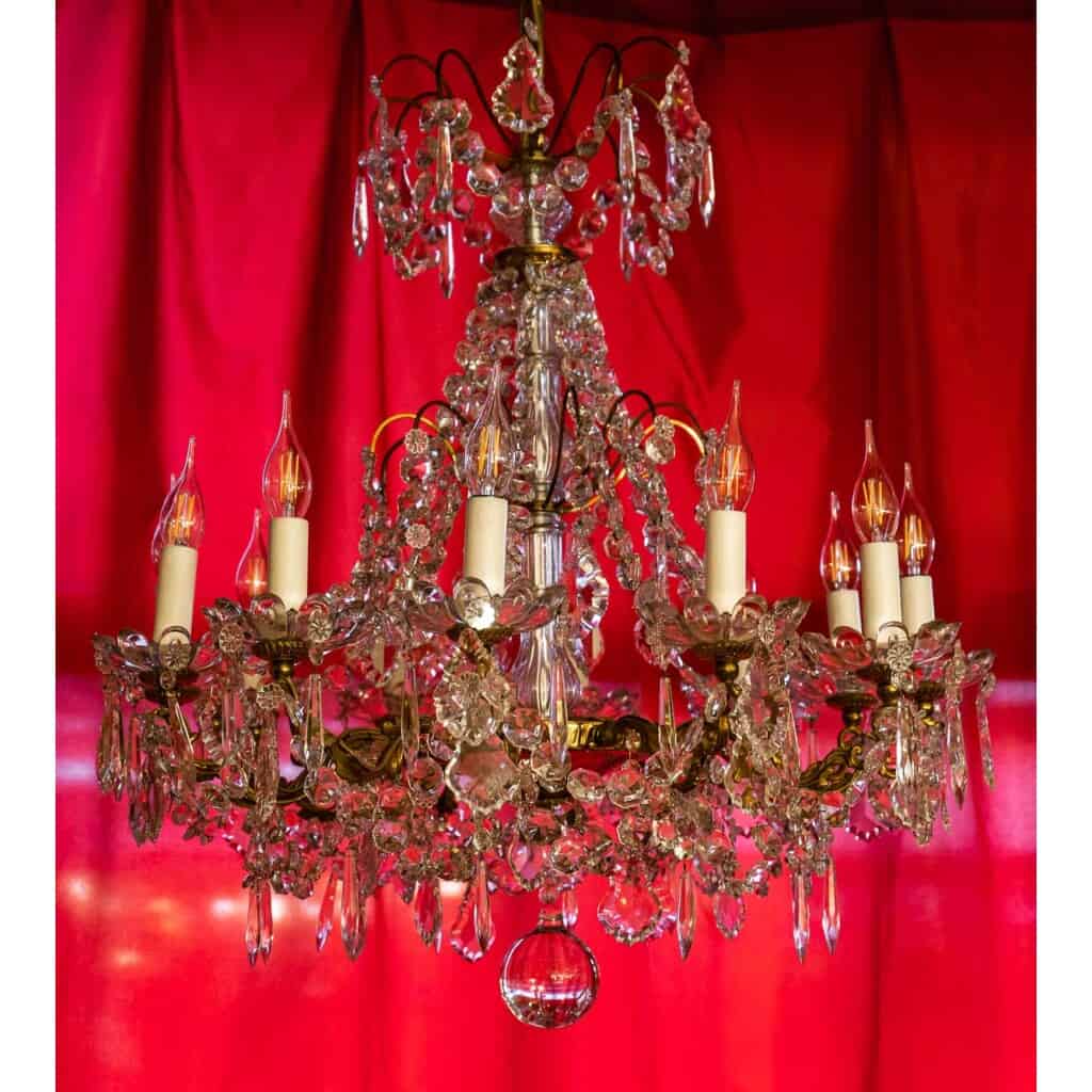 Chandelier with 12 arms of light Baccarat period 1900 6