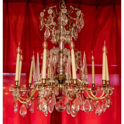 Large chandelier with 10 sconces attributed to Baguès 3