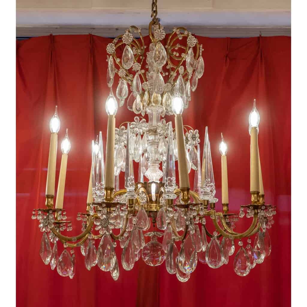 Grand Lustre à 10 bras de lumières attribué à Baguès 4