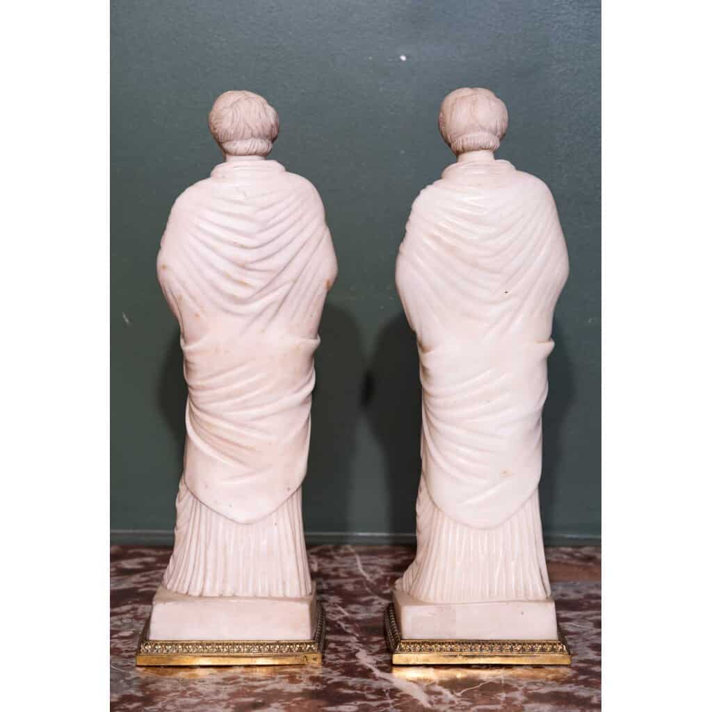 Pair of marble vestals. Circa 1860 5