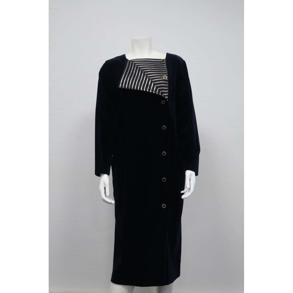 Christian Dior velvet and lurex coat dress VENDU SOLD 3