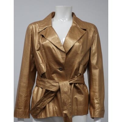 veste Chanel cuir gold VENDUE SOLD 3