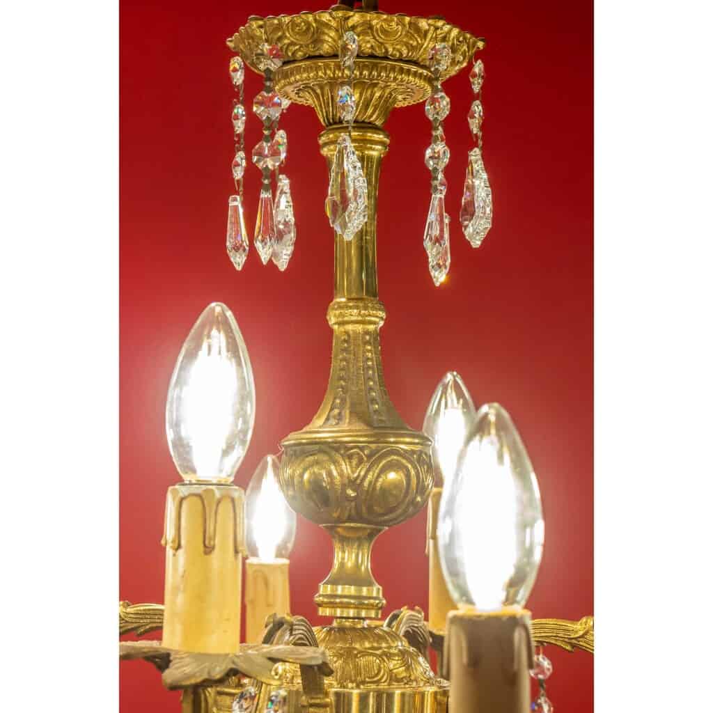 Gilt bronze chandelier with 12 sconces 6