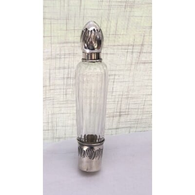 Flask - Alcohol Bottle In Silver And Crystal