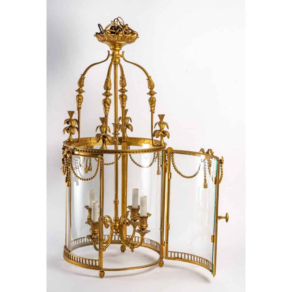 Louis style lantern XVI in gilded bronze. Circa 1970 7