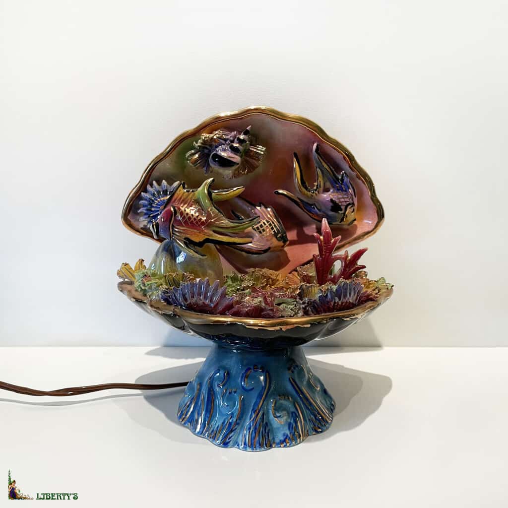 Monaco slip night light with fish and shells, width. 16 cm x high. 17 cm, (1950-1960) 3