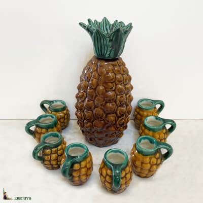 Pineapple liqueur set, high. 21 cm, (1950-1960)