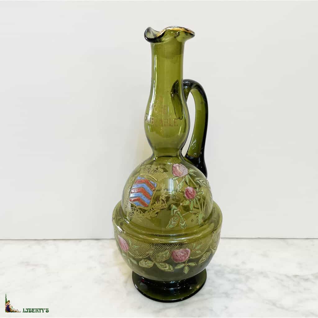 Carafe in enamelled glass by Legras, “The real similar, distillery of Ivry”, top. 29 cm (Fin. XIXe) 3