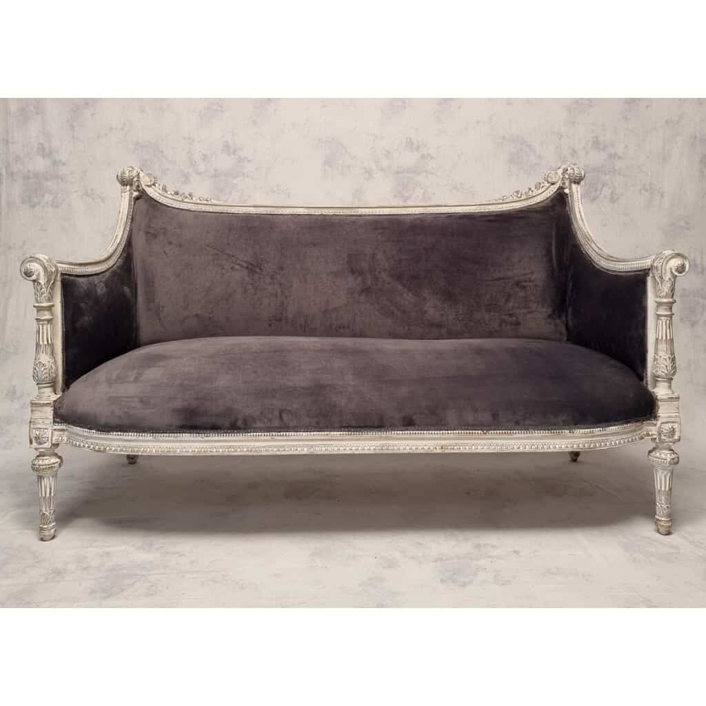 Louis Style Sofa XVI – Rich Sculpture – Patinated Wood – 19th 5