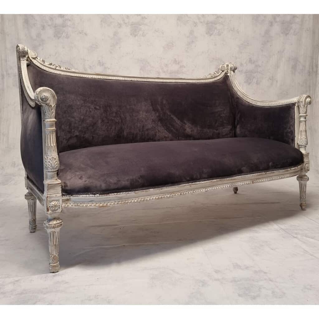Louis Style Sofa XVI – Rich Sculpture – Patinated Wood – 19th 3