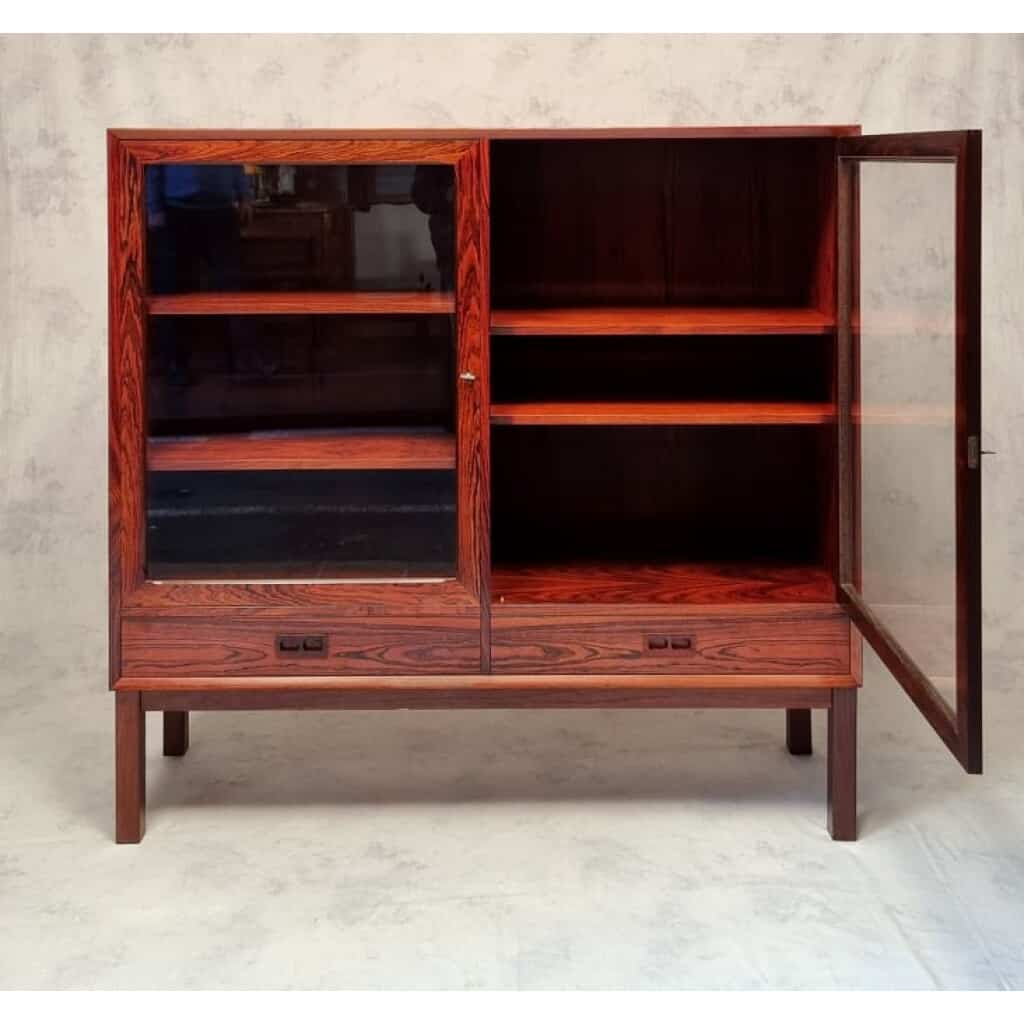 Vitrine De Style Scandinave – Travail Français – Palissandre De Rio – Ca 1960 4