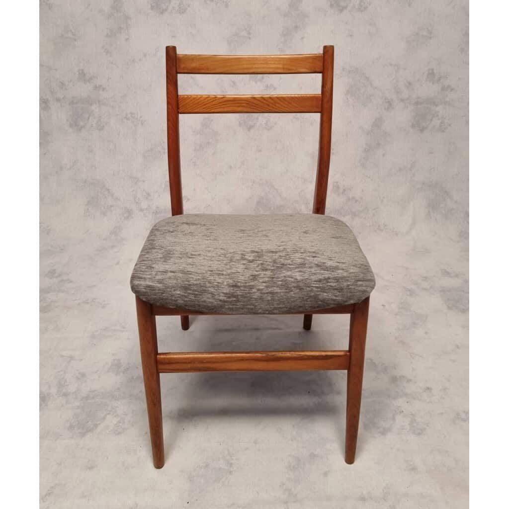 Suite De 6 Chaises Françaises – Orme – Ca 1960 9