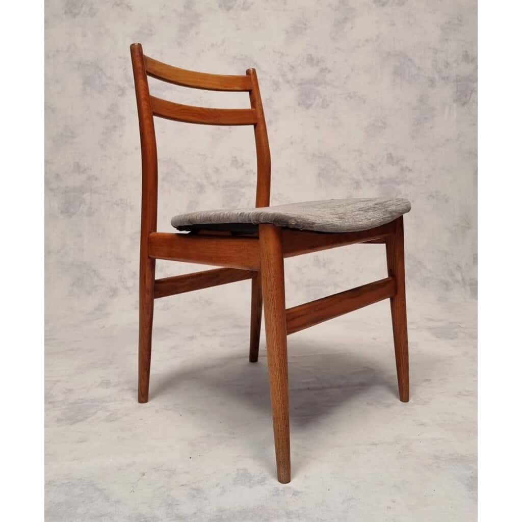 Suite De 6 Chaises Françaises – Orme – Ca 1960 6