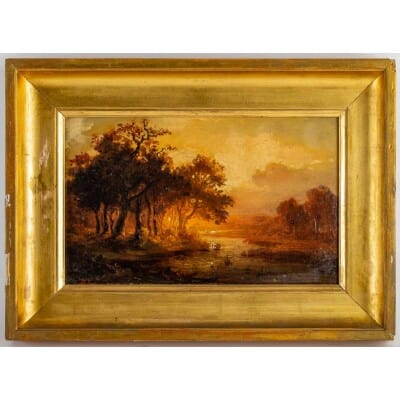 Paysage d’Automne XIX ème (monogrammé ) 3