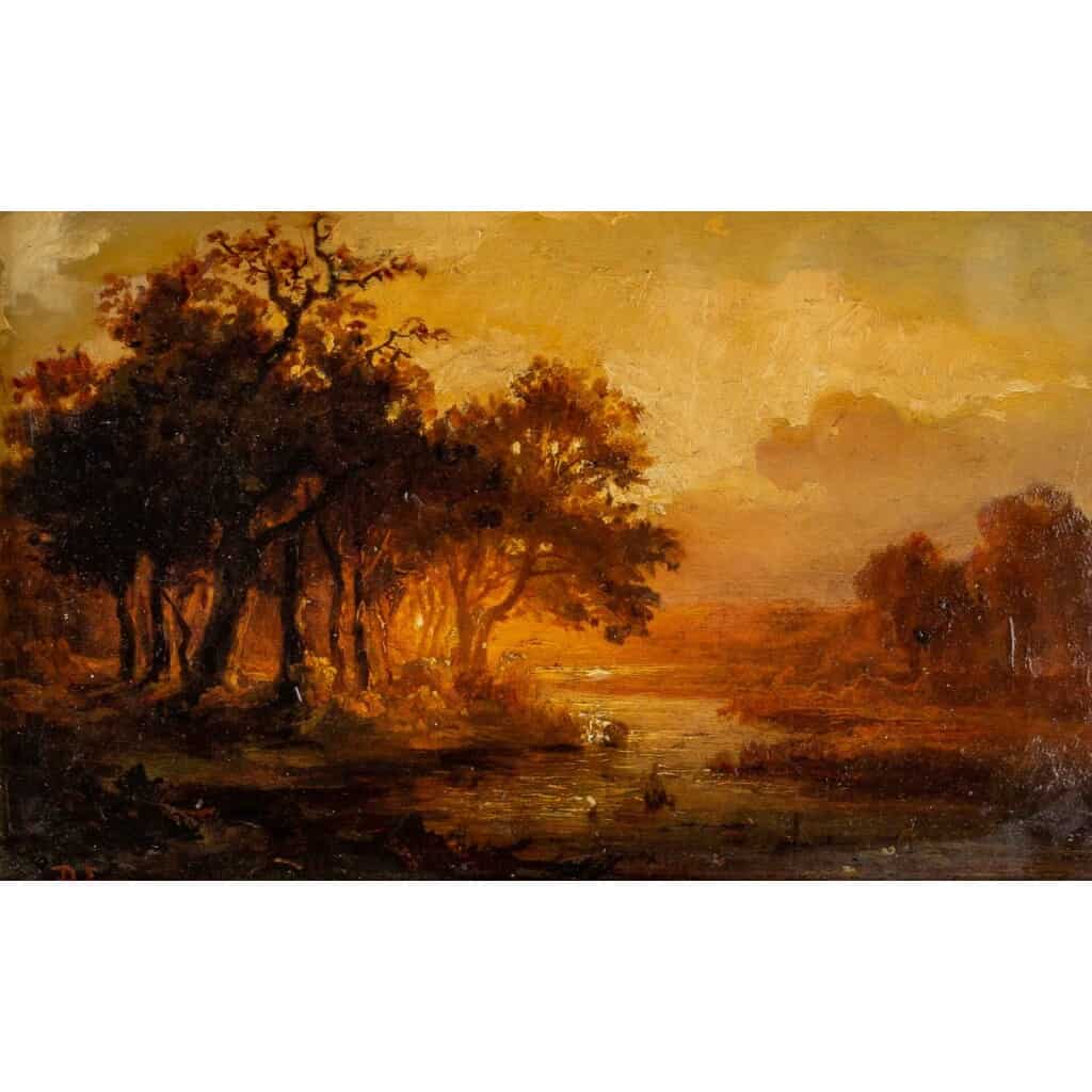 Paysage d’Automne XIX ème (monogrammé ) 4