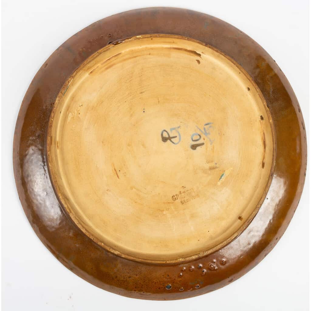 Large ceramic dish "C. Gréber" Beauvais France 1820-1898 4