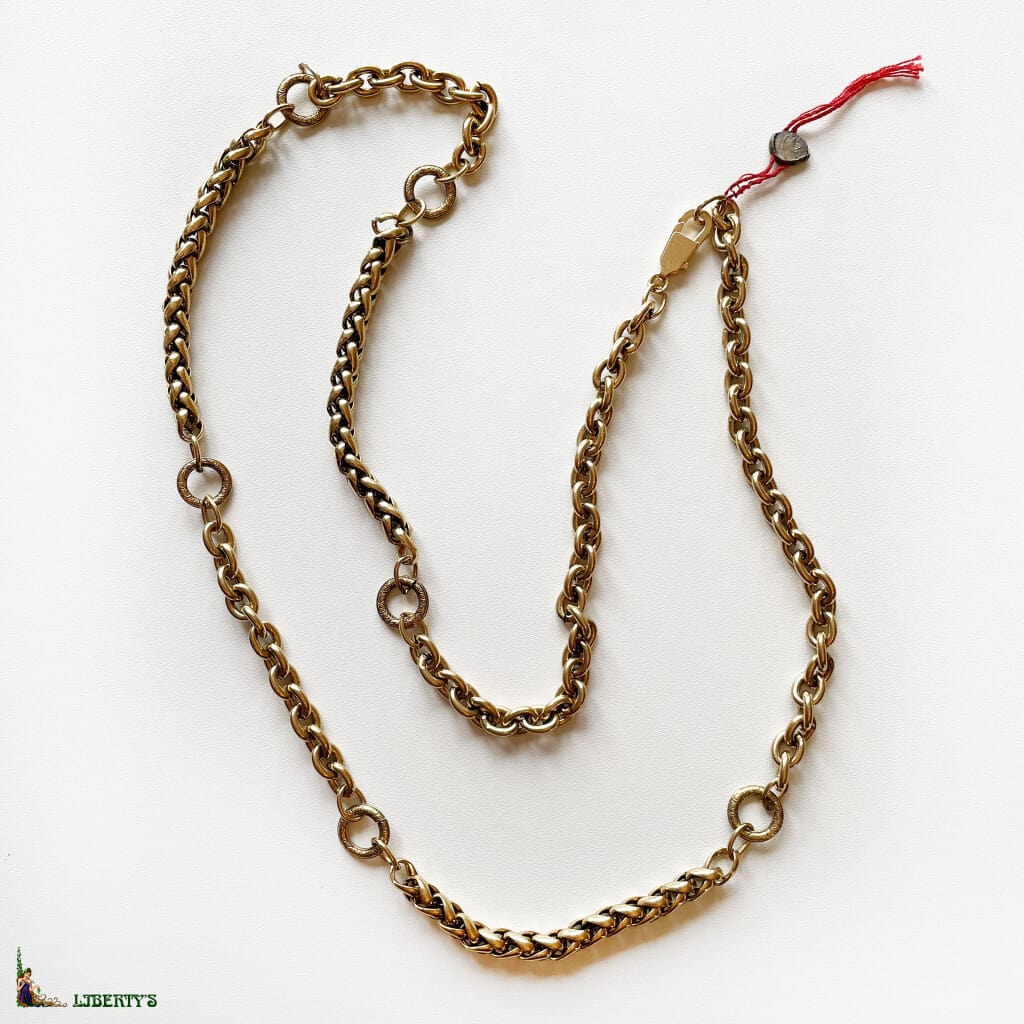 Black Orchid gold plated long necklace. 95 cm, (1980-1990) 3
