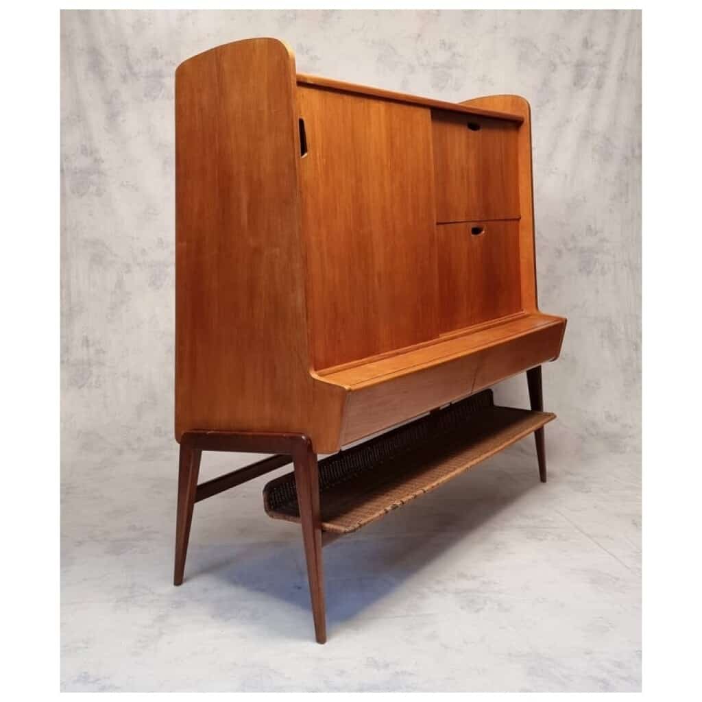 Dresser By Louis Paolozzi For René Godfrid - Ash & Mahogany - Ca 1950 8
