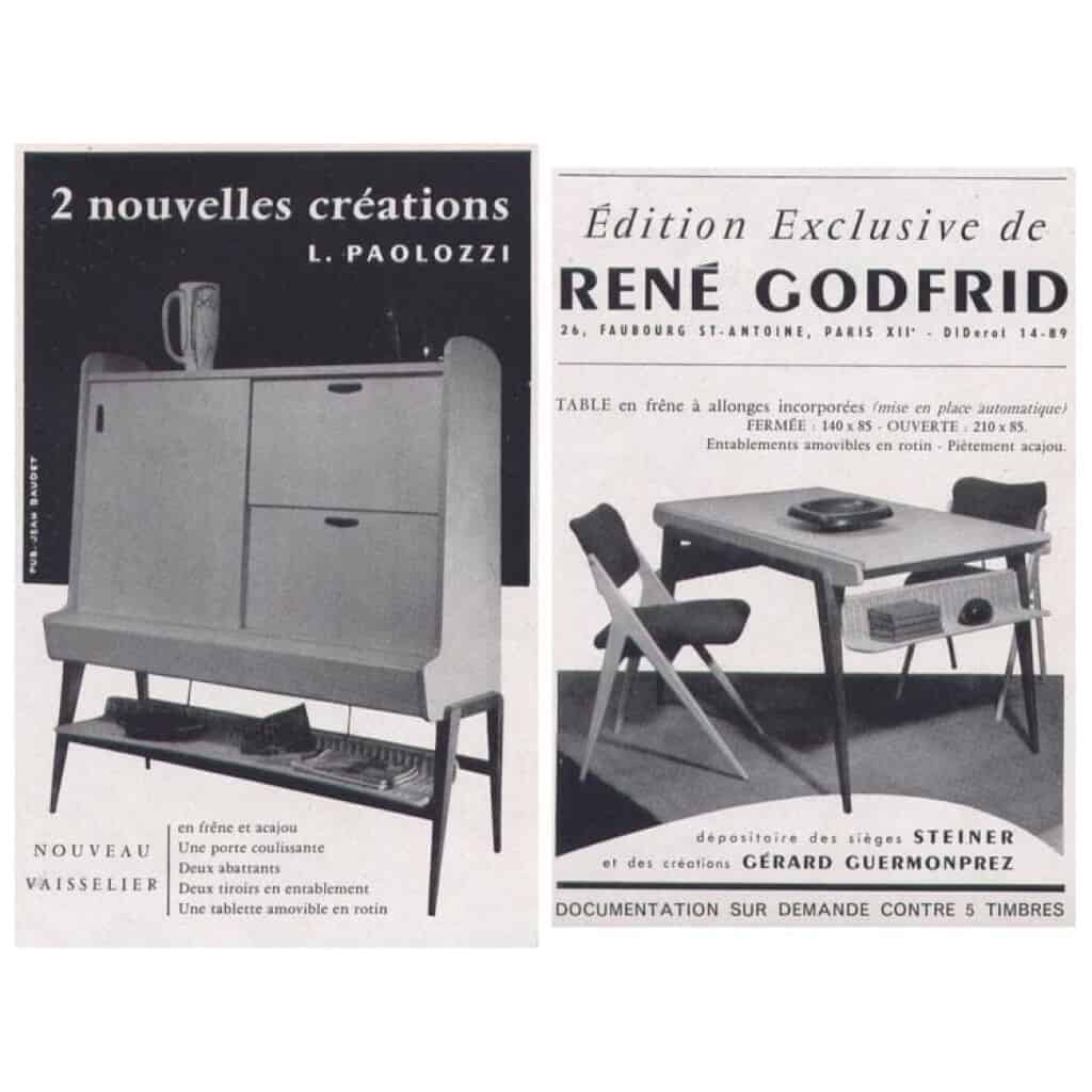 Vaisselier De Louis Paolozzi Pour René Godfrid – Frêne & Acajou – Ca 1950 17