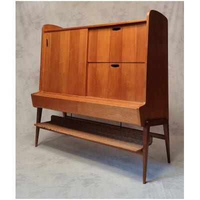 Dresser By Louis Paolozzi For René Godfrid - Ash & Mahogany - Ca 1950