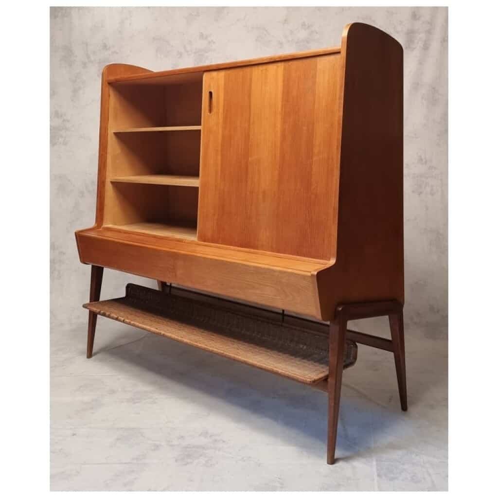 Dresser By Louis Paolozzi For René Godfrid - Ash & Mahogany - Ca 1950 4