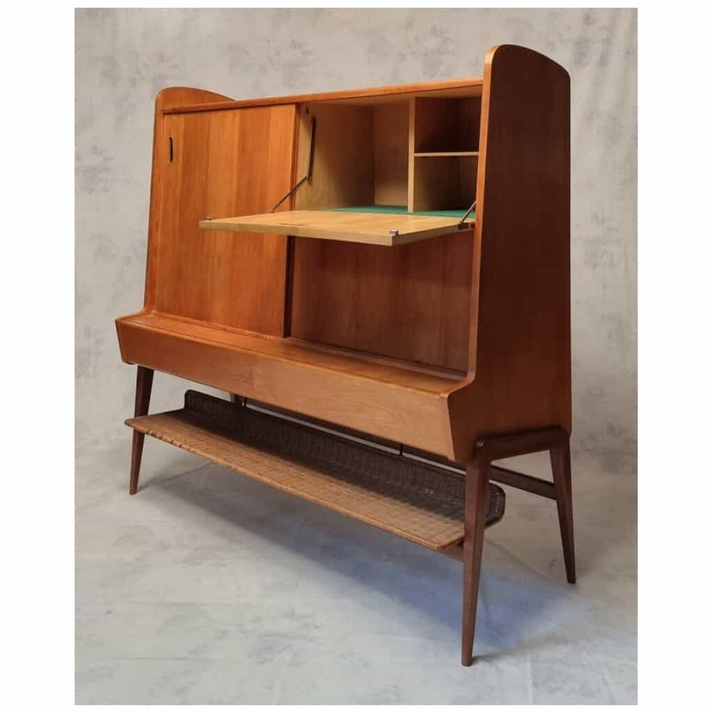 Dresser By Louis Paolozzi For René Godfrid - Ash & Mahogany - Ca 1950 5