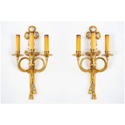 Pair of Louis XVI style wall lights.