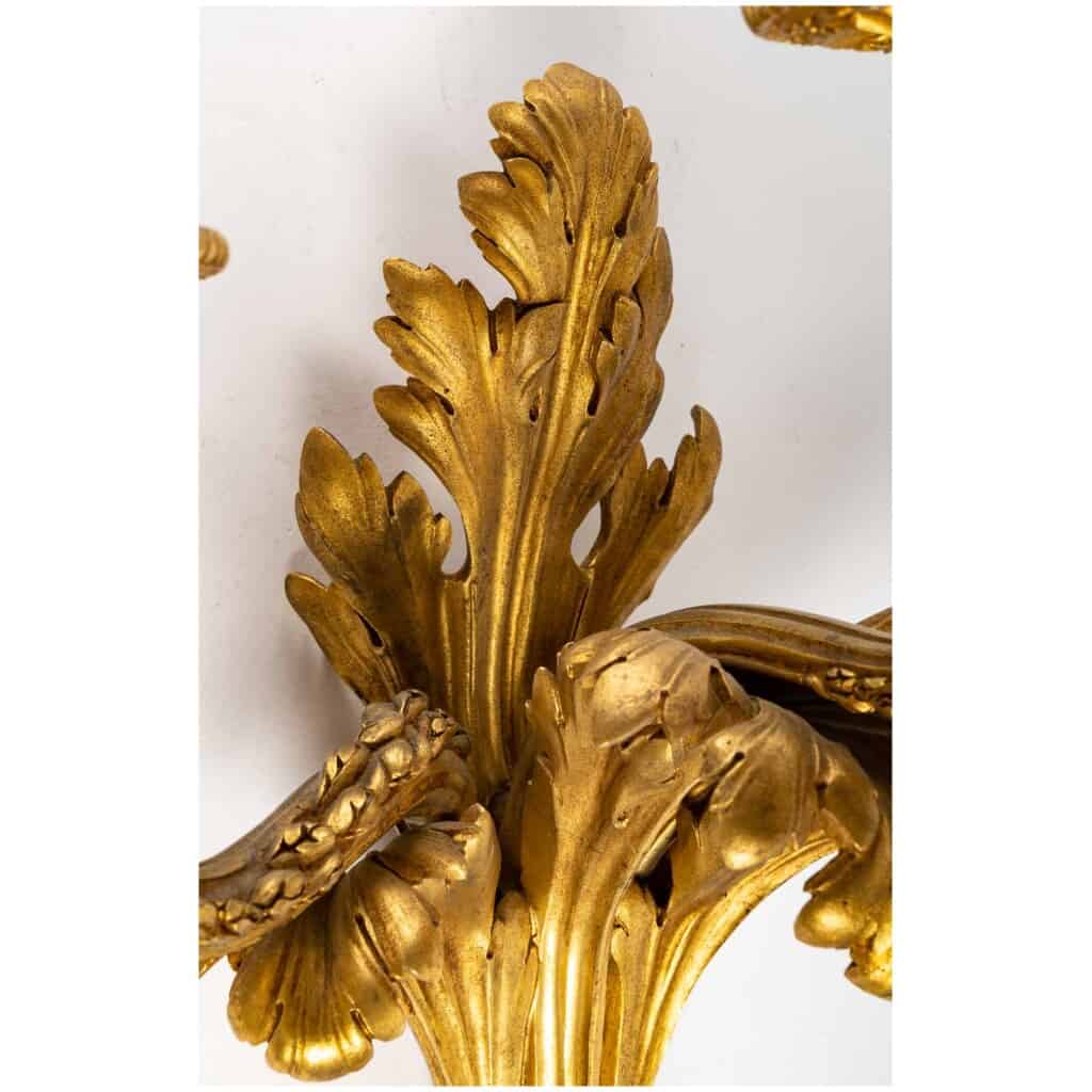 Série de quatre appliques de style Transition en bronze doré. XIX ème siècle. 11