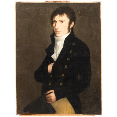 French School, Portrait of a man, oil on canvas, XNUMXth century