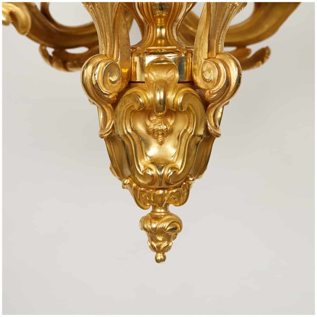 After Jacques Caffieri (1678-1755), chandelier with sunflowers, XIXe 12