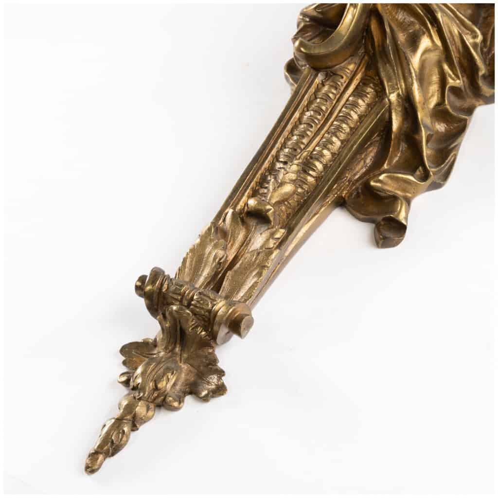 Pair of gilt bronze soldier sconces, XIXand 13