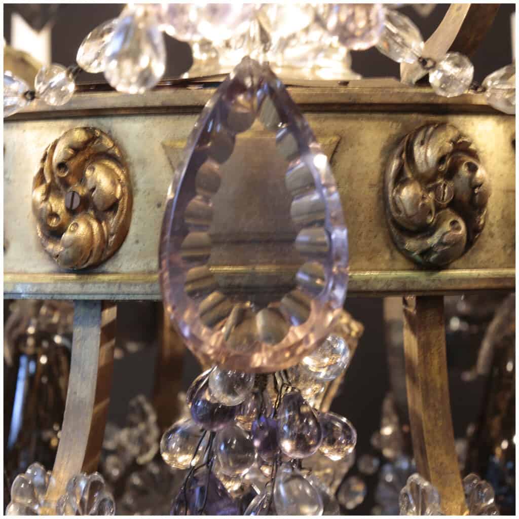 Fruit chandelier in cut crystal and gilded bronze, XIXe 16