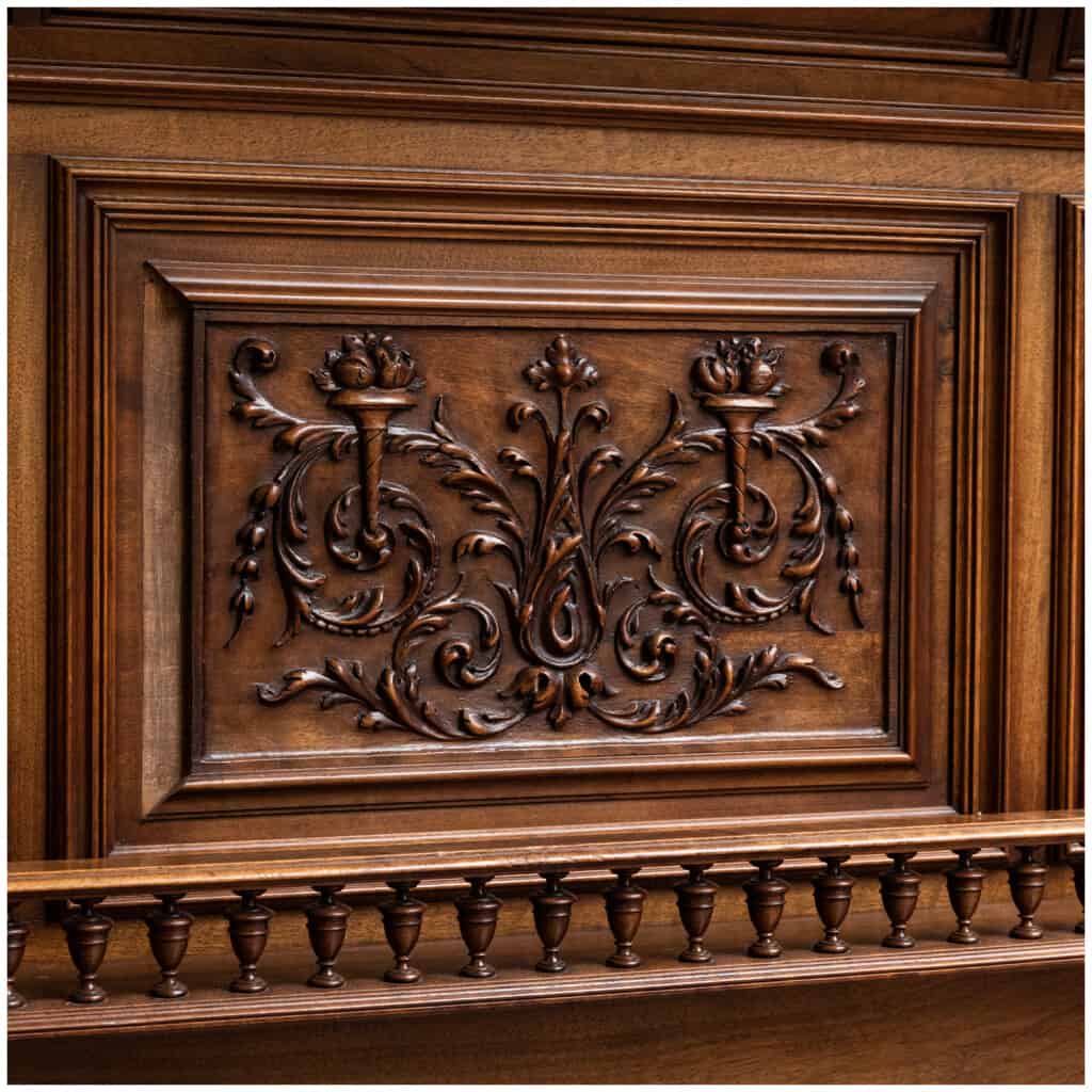 Neo-renaissance dining room in carved walnut, XIXe 18