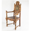 Fauteuil d’apparat « Adam et Eve » en bois sculpté doré et laqué, XIXe 16