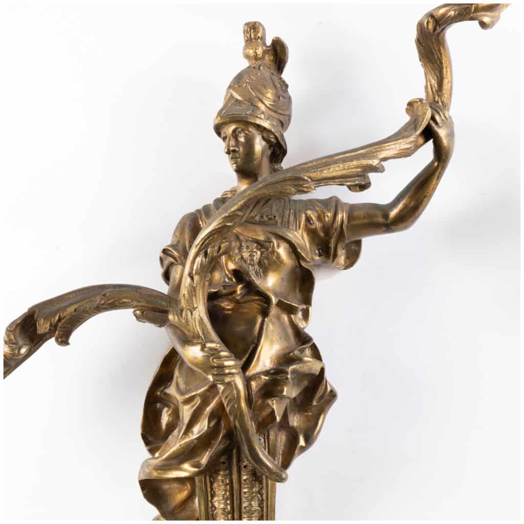 Pair of gilt bronze soldier sconces, XIXand 5