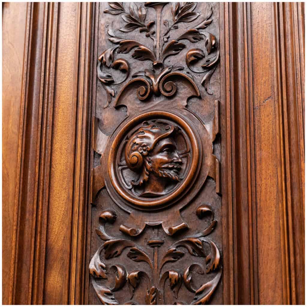 Neo-renaissance dining room in carved walnut, XIXe 6