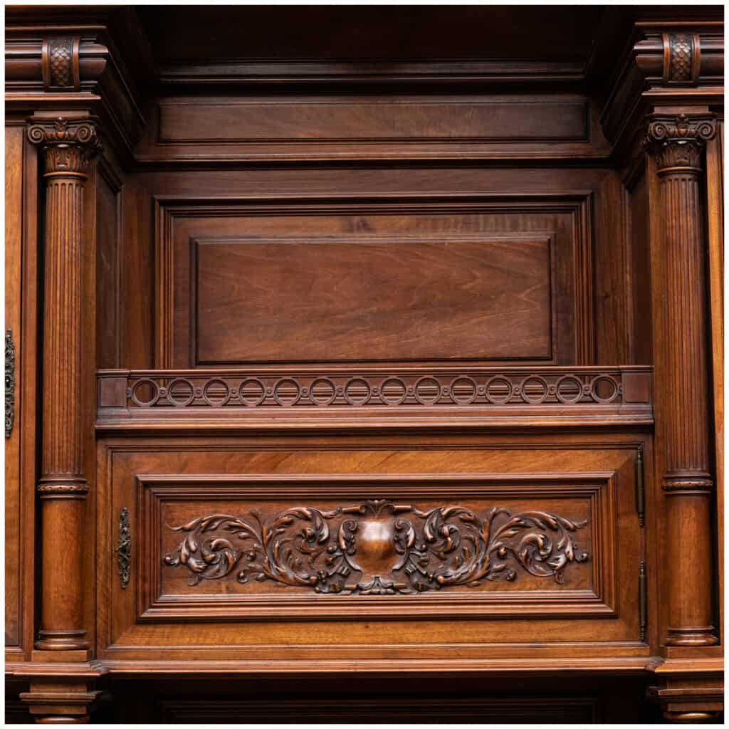 Neo-renaissance dining room in carved walnut, XIXe 7