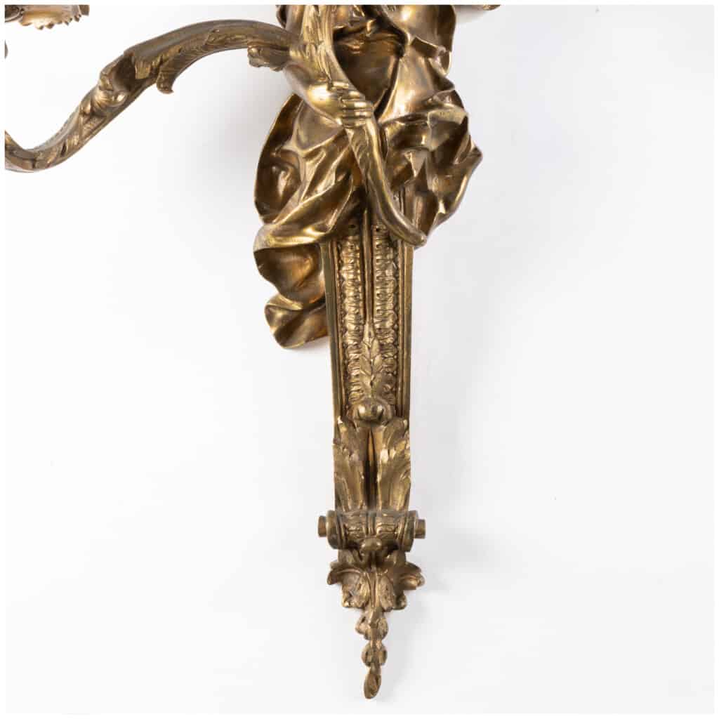 Pair of gilt bronze soldier sconces, XIXand 7